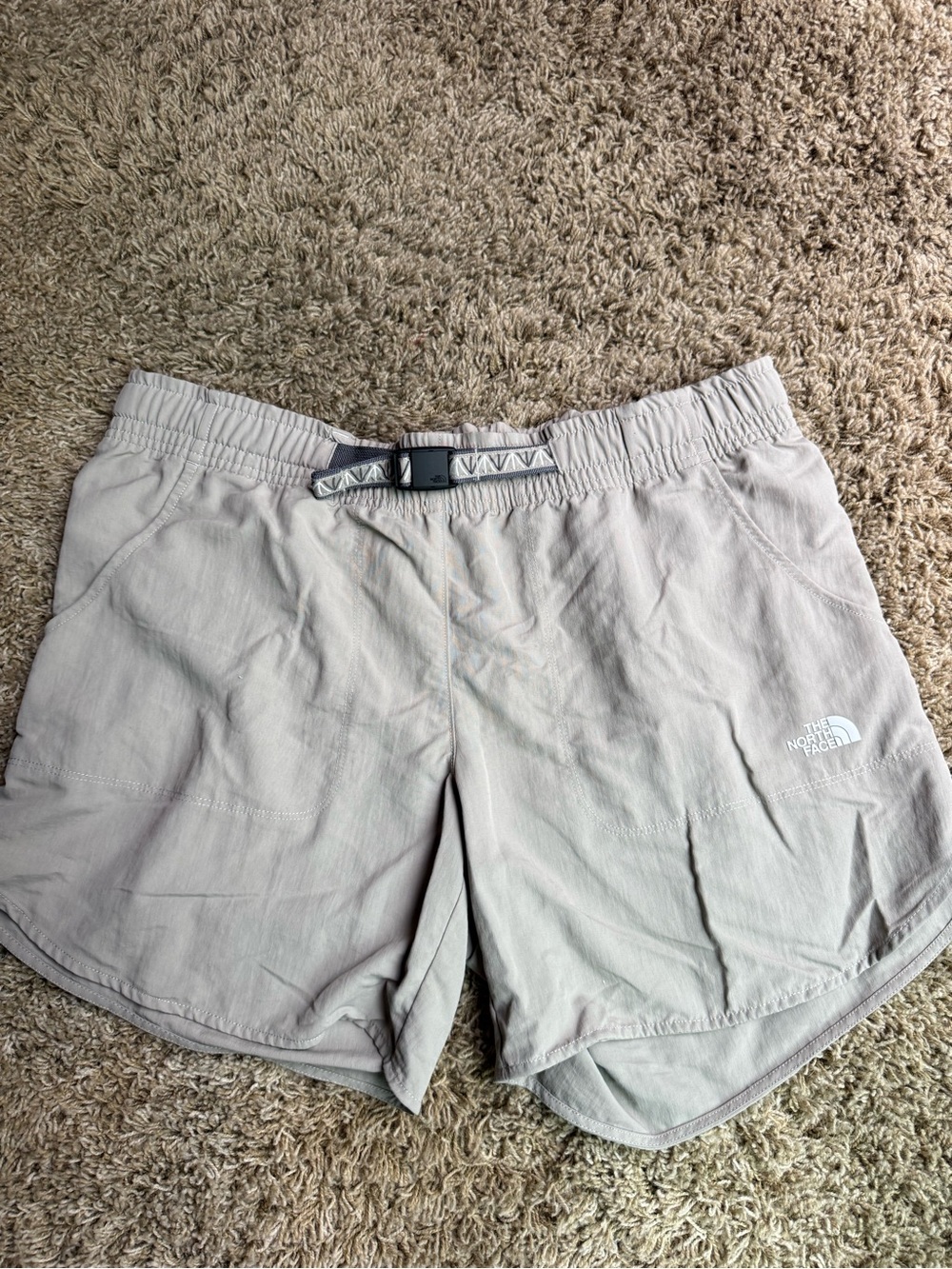 The North Face Women's Light Taupe Athletic Shorts with Belt